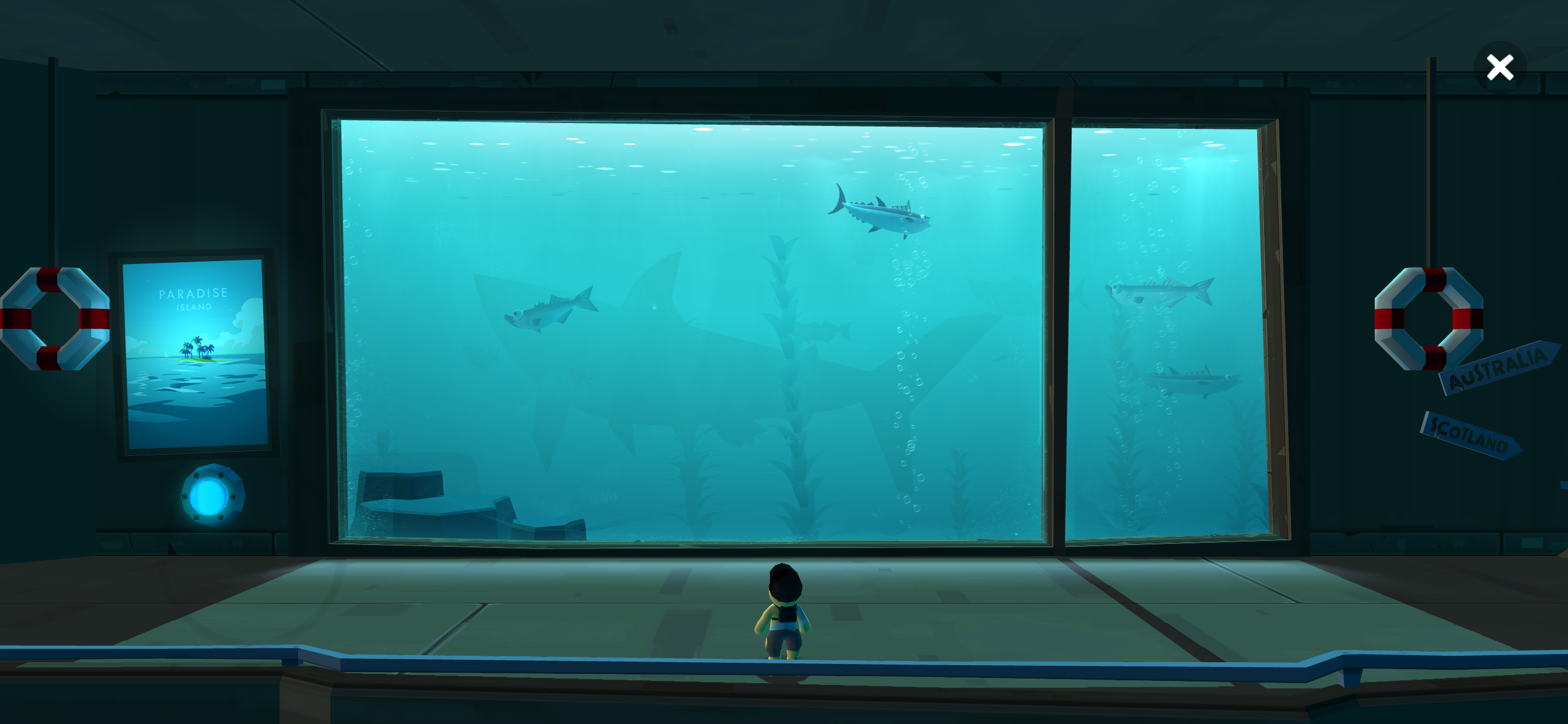 Creatures of the Deep – Aquarium Paradise underwater location with sharks